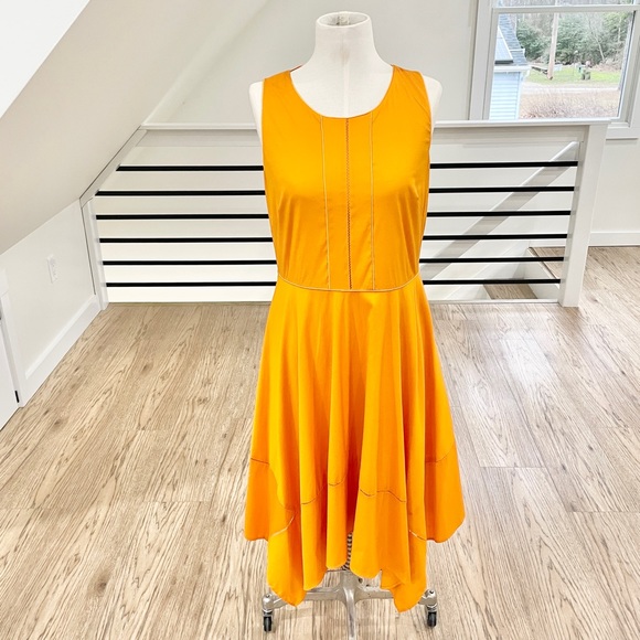 NWT 10 Donna Karan, New York, orange sleeveless, bohemian dress - Picture 3 of 10